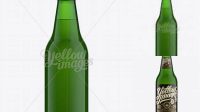 9014+ 330ml Vishy Green Glass Beer Bottle PSD Mockup Free Photoshop Mockup Design