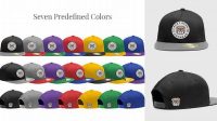 9018+ Snapback Cap PSD Mockup Left Side View High-Resolution PSD Download