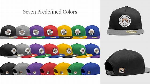 9018+ Snapback Cap PSD Mockup Left Side View High-Resolution PSD Download