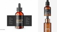 9019+ Amber Bottle with Dropper Cap 50ml Versatile Mockup for Designers