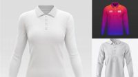 9019+ Long Sleeve Polo Mockup Free High-End Layered Mockup Free