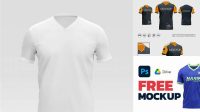 9023+ Mockup Jersey V Neck Cdr Free PSD