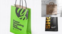 9024+ Matte Paper Shopping Bag PSD Mockup Half Side View Hero Shot Free Mockup Templates