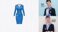 9025+ Flight Attendant Uniform Mockup Premium Design Freebie