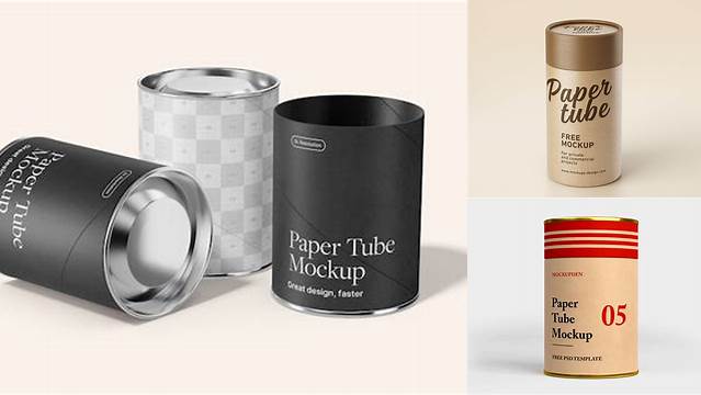 9025+ Paper Storage Tube with Aluminum Lid PSD Mockup Fully Layered PSD Freebie