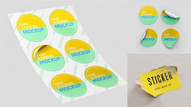 9025+ Sticker Mockup Free Download PSD Download