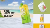 9028+ 330ml Juice Carton Package PSD Mockup Creative Layered Mockup Freebie