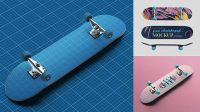 9028+ Skateboard PSD Mockup Halfside View Creative Digital PSD Download