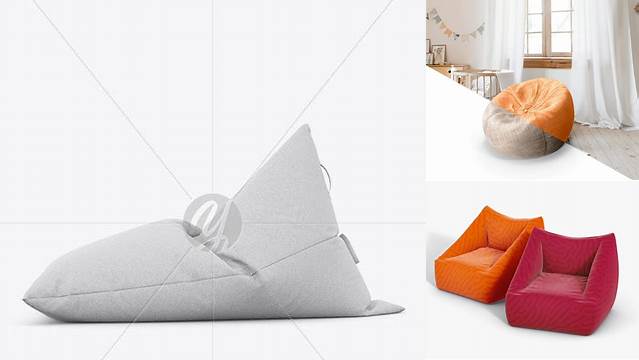 9029+ Pyramid Bean Bag Chair PSD Mockup Download Premium PSD Resource