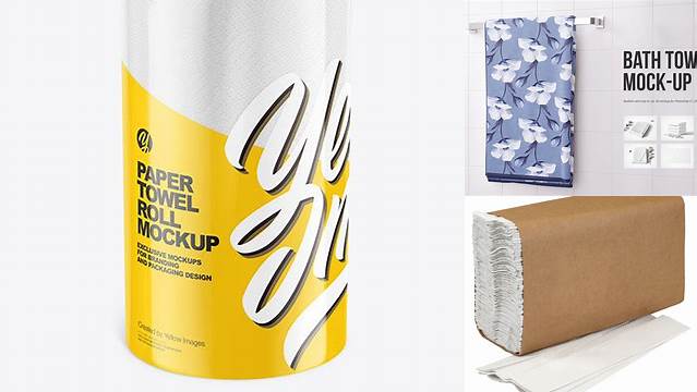 9033+ Paper Towel Mockup Best for Showcase