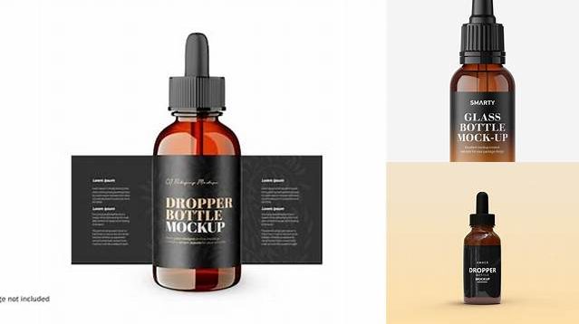 9035+ Dark Amber Dropper Bottle PSD Mockup High-Resolution Editable PSD