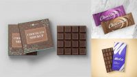 9038+ Chocolate Foil-Wrapped PSD Mockup High-Quality Design Free PSD