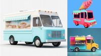 9039+ Ice Cream Truck Mockup High Resolution