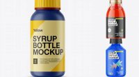 9039+ Matte Syrup Bottle PSD Mockup High-Quality Design Free PSD