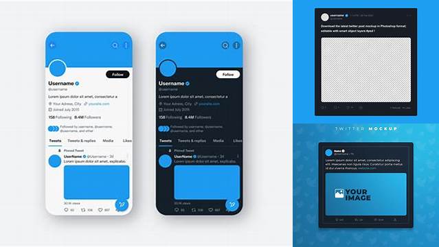 9039+ Mockup Twitter Psd Easy Editable