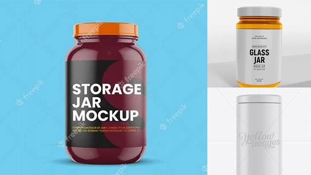 904+ Glossy Storage Jar PSD Mockup Front View Digital Resource Free Download