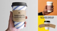 9041+ Paper Cup Sleeve Mockup Advanced Photoshop Template