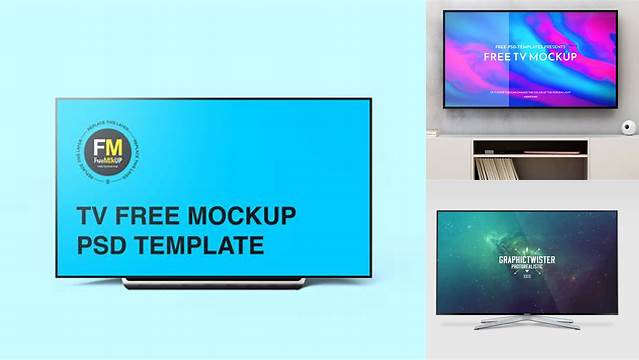 9042+ TV PSD Mockup Front View Custom PSD Mockup Template