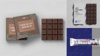 9044+ Metallic Square Chocolate Bar PSD Mockup Front View Creative Digital PSD Download