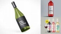 9048+ 750ml Green Glass Red Wine Bottle PSD Mockup Modern PSD Templates