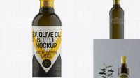 905+ 500ml Antique Green Olive Oil Bottle PSD Mockup High-Quality Digital Mockup Resource