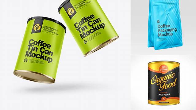 905+ Two Matte Coffee Tin Cans PSD Mockup Free Professional PSD Download