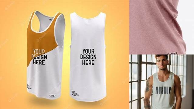 9053+ Men’s Heather Jersey Tank Top PSD Mockup Front View Professional Editable Freebie PSD