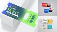 9055+ Textured Paper Ticket PSD Mockup Top View Exclusive and Stylish Design PSD