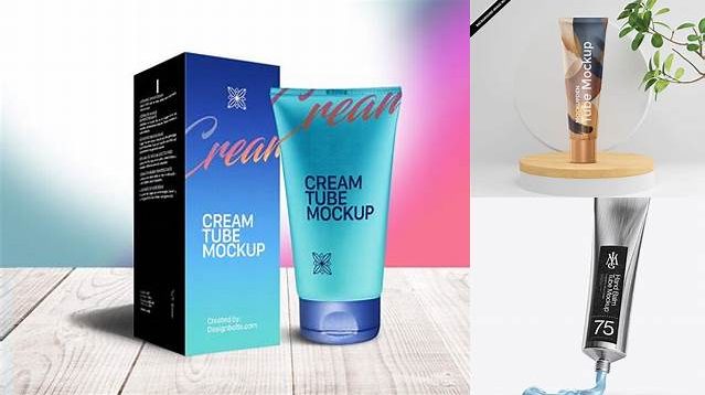 9058+ Brushed ?hrome Cream Tube PSD Mockup Free PSD for Designers