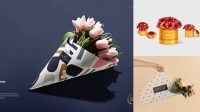 9059+ Flower Packaging Mockup Free Include TIFF