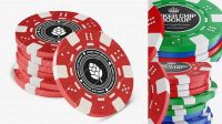 906+ 6 Plastic Casino Tokens PSD Mockup Elegant Design Mockup PSD