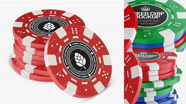 906+ 6 Plastic Casino Tokens PSD Mockup Elegant Design Mockup PSD