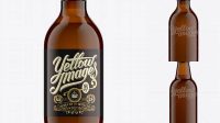 9062+ 25cl Stubby Amber Glass Bottle For Beer PSD Mockup Exclusive Free Creative Resource