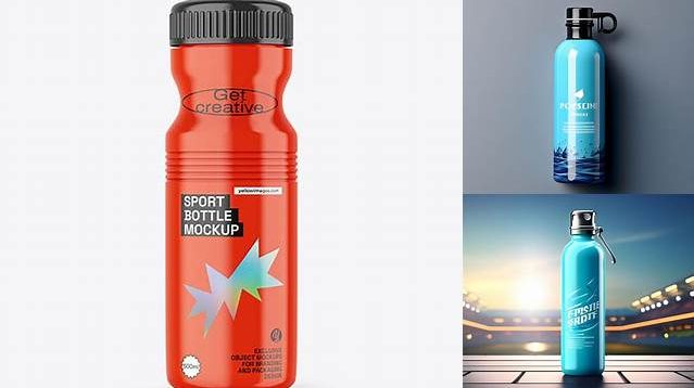 9068+ Glossy Sport Bottle with Lace PSD Mockup Creative High-Resolution PSD Freebie