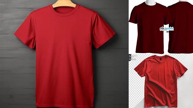 9070+ Mockup Kaos Merah Maroon Include TIFF