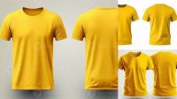 9071+ Yellow T Shirt Mockup Professional PSD Template