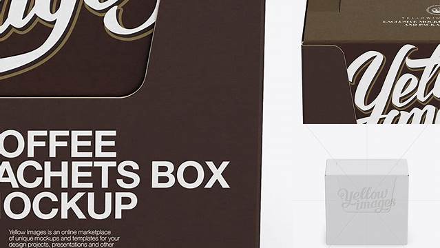 9075+ Closed 36x Sachets Box PSD Mockup Front View Professional Graphic PSD Download