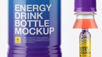 9078+ PET Energy Drink Bottle with Shrink Sleeve PSD Mockup Elegant Free Graphic Resource