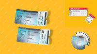 9078+ Plane Ticket Mockup Stylish Free PSD