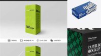 9079+ Matte Paper Box PSD Mockup Half Side View High-Angle Shot Custom Mockup Graphic Design