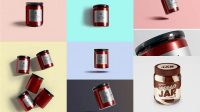 9080+ Glass Jar With Oriental Spread PSD Mockup PSD Download