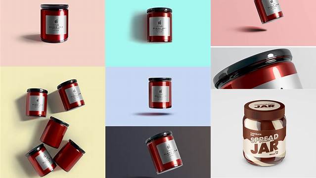 9080+ Glass Jar With Oriental Spread PSD Mockup PSD Download