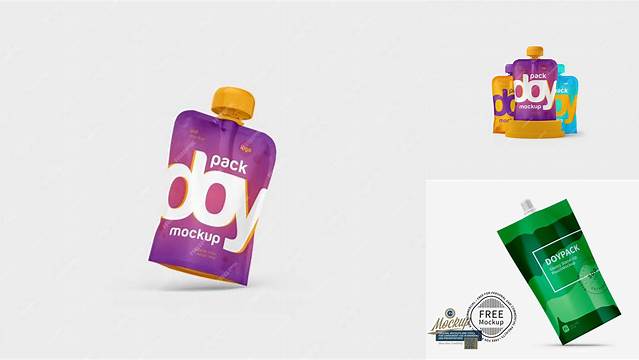 9082+ Glossy Doy-Pack PSD Mockup Free Graphic Design Resource