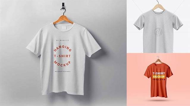 9086+ Hanging Heather T-Shirt PSD Mockup Download Customizable PSD