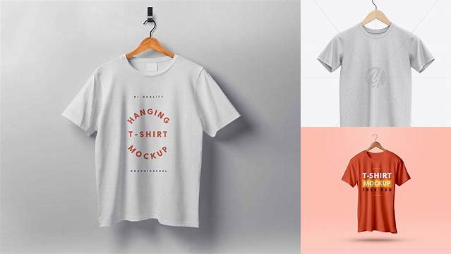 9086+ Hanging Heather T-Shirt PSD Mockup Download Customizable PSD