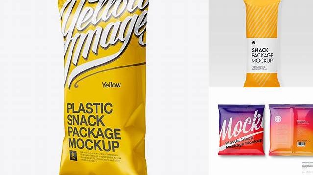 9086+ Plastic Snack Package PSD Mockup Halfside View Mockup PSD Free Download