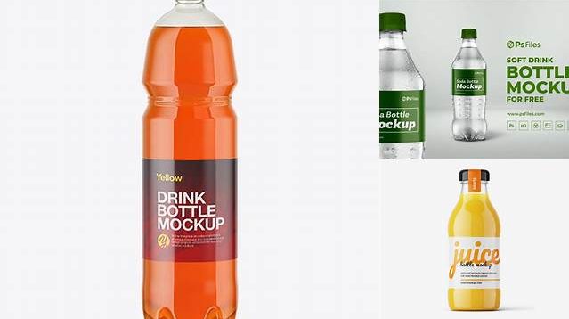 9088+ Orange Soft Drink Bottle PSD Mockup Unique High-Resolution Design Freebie