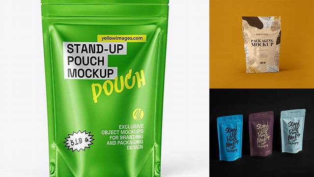 9094+ Metallic Stand-Up Pouch With Dispenser PSD Mockup Stylish Free PSD