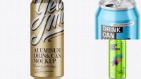 9097+ 500ml Matte Metallic Aluminium Can PSD Mockup High-End PSD Download