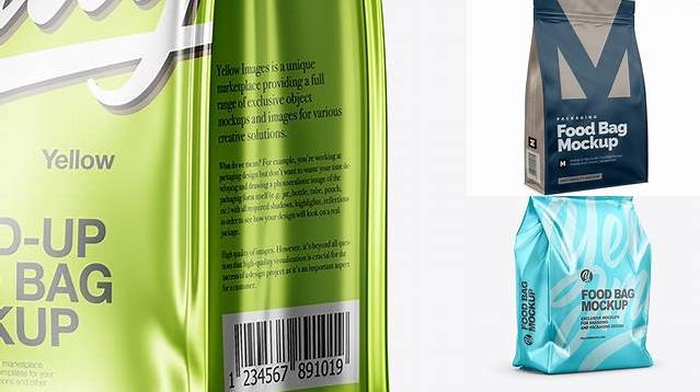 9098+ Metallic Snack Bag PSD Mockup Half Side View Free Mockup Templates